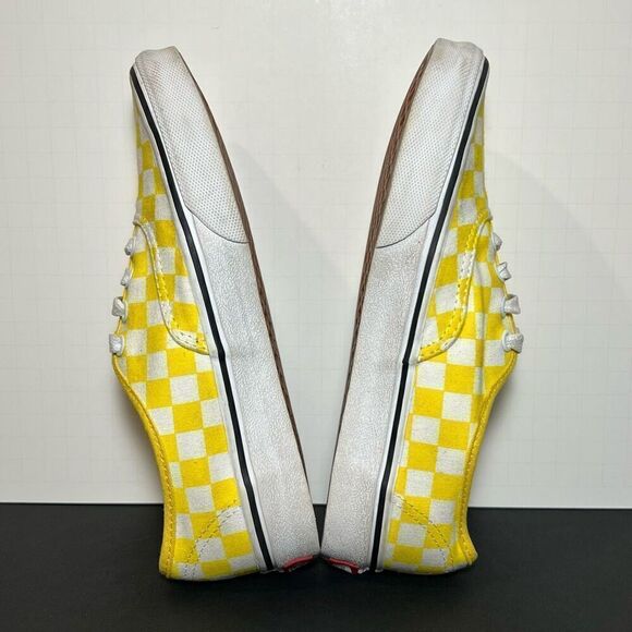 Womens VANS Authentic Yellow Checkerboard Low Top Shoes / Size 6 - Picture 6 of 9